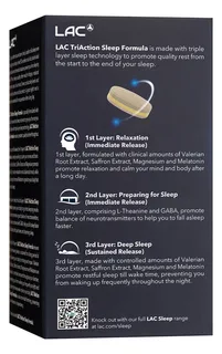 LAC TriAction Sleep Formula унтах — 60 шахмал — Хажуугаас, зүүн