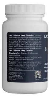 LAC TriAction Sleep Formula унтах — 60 шахмал — Хажуугаас, зүүн