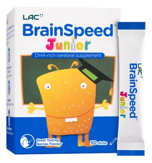 LAC BrainSpeed Junior хүүхдийн, жимсний амттай 1 г — 30 савхан — Урд, зүүн талаас