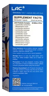 LAC Probiotic Complex пробиотик 25 млрд — 30 капсул — Хажуугаас, баруун