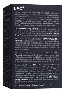 LAC TriAction Sleep Formula унтах — 60 шахмал — Ар, зүүн талаас