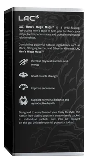 LAC Эрэгтэйчүүдийн Mega Maca 30 мл — 10 шил (Halal) — Ар талаас
