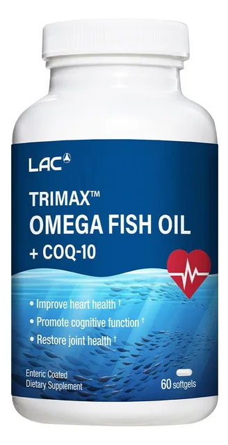 LAC Trimax Omega загасны тос + CoQ-10 — 60 зөөлөн капсул